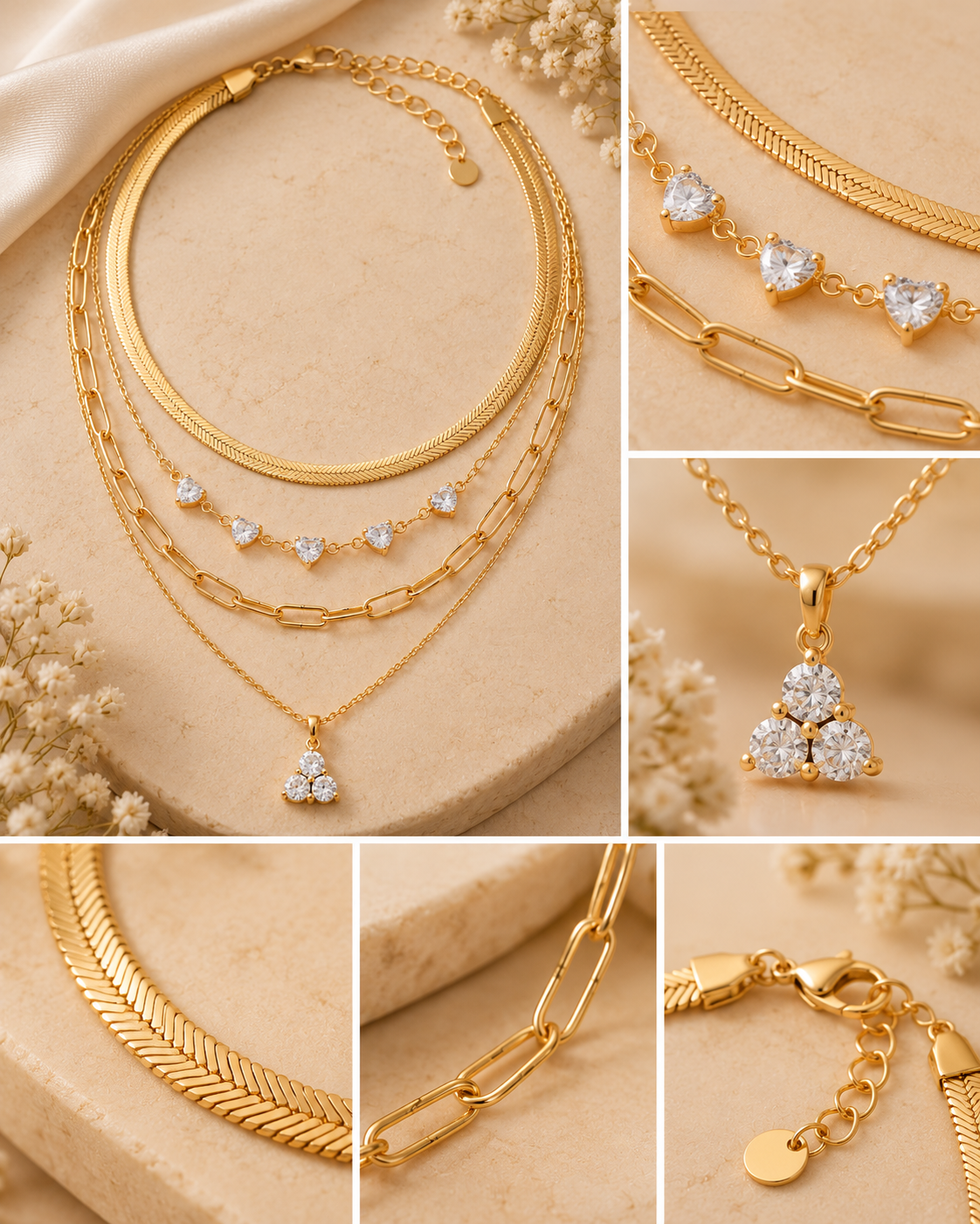 Celeste Layered Crystal Necklace Set
