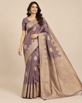 Purple Gold Raw Silk Saree