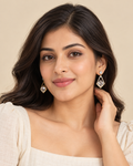 Glamora Geometric Crystal Drop Earrings