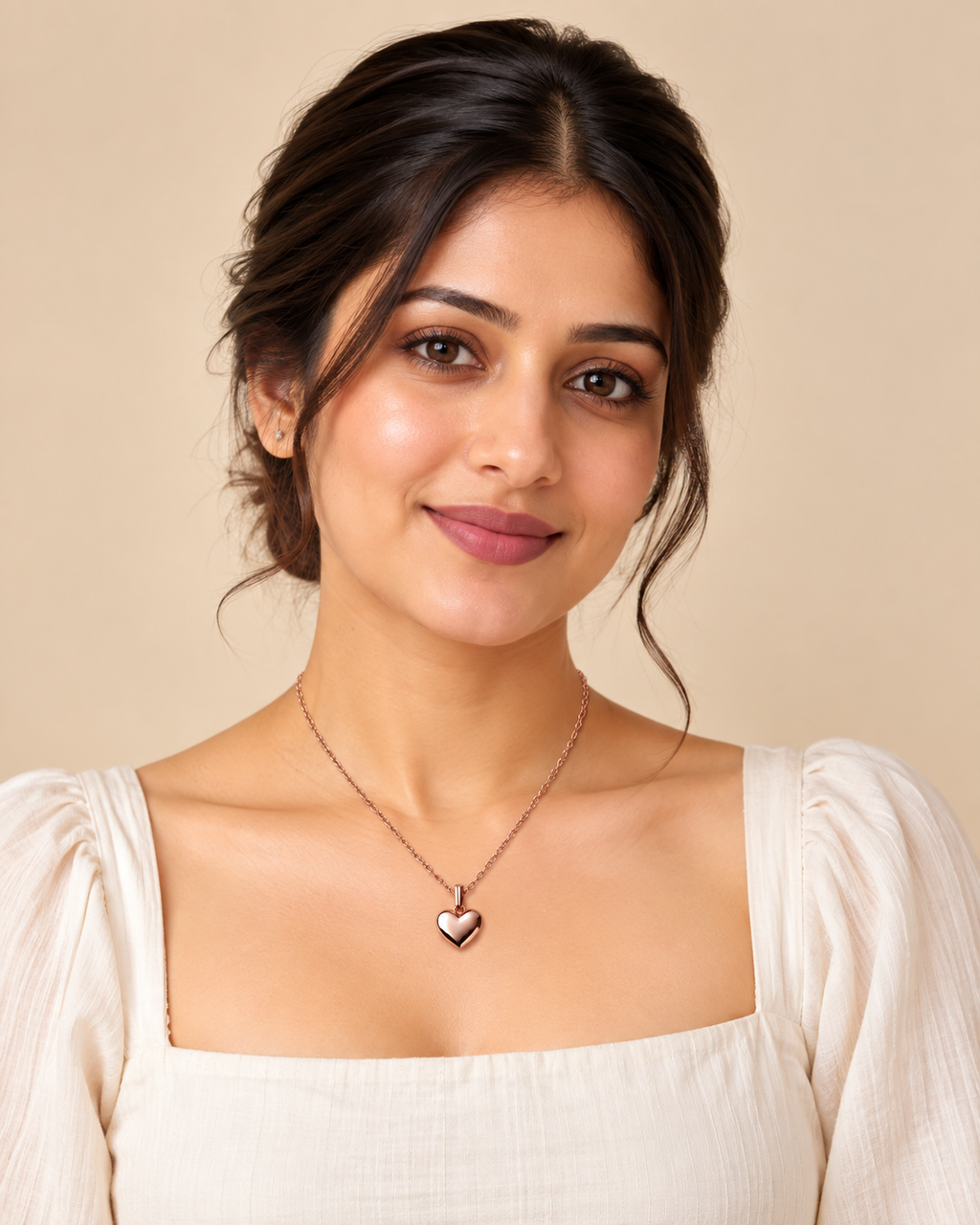 Rose Gold Heart Pendant Necklace