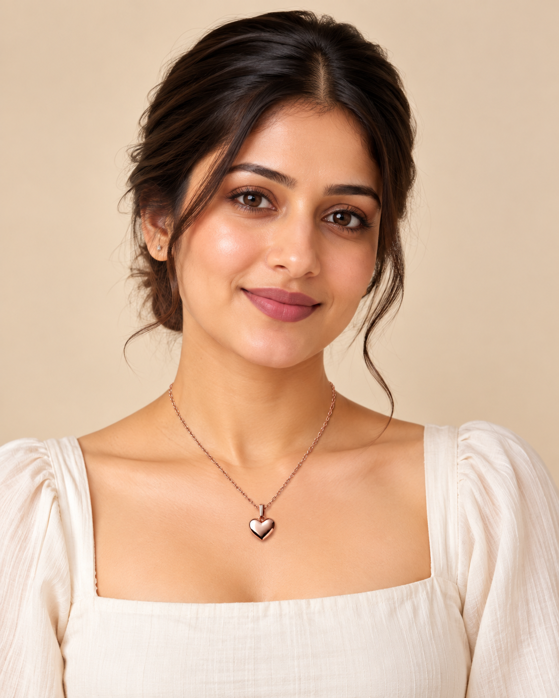 Rose Gold Heart Pendant Necklace