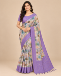 Misty Bloom Raw Silk Saree
