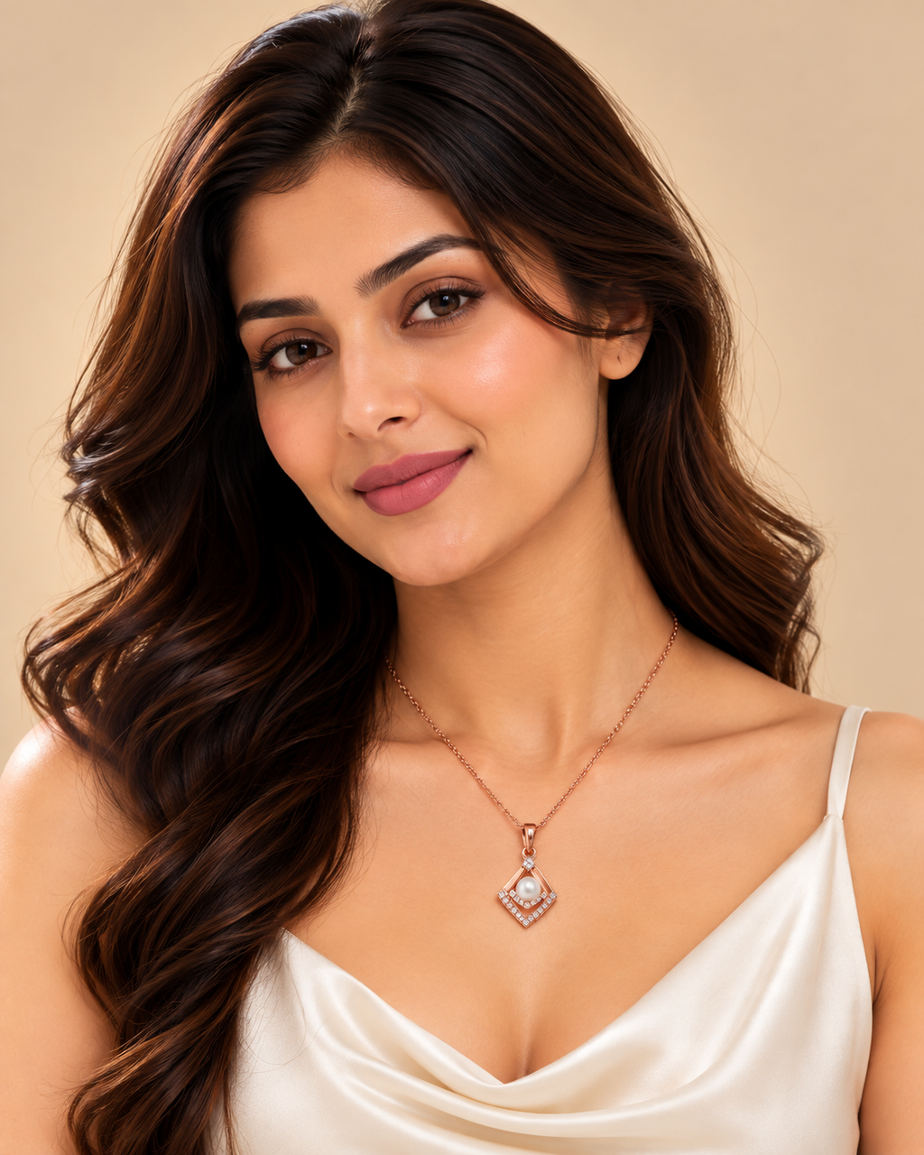 Celeste Pearl Geometric Pendant Necklace
